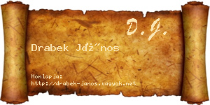 Drabek János névjegykártya